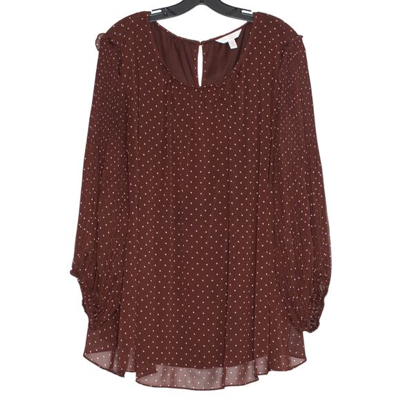 Top Sheer Retro Whimsigoth Pin Up Feminine Soft Grunge Romantic Boho Brown 4X - Picture 6 of 6